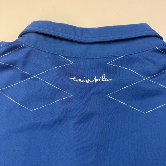 Travis Mathew Mens XL Blue Short Sleeve Golf Polo Shirt - Picture 4 of 7
